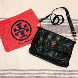Tory Burch Dena Messenger Foldover Leather Purse